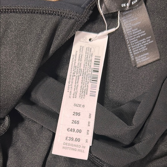 NWT Black Scalloped One-Piece Swimsuit size 2-Accessorize London - Picture 4 of 12